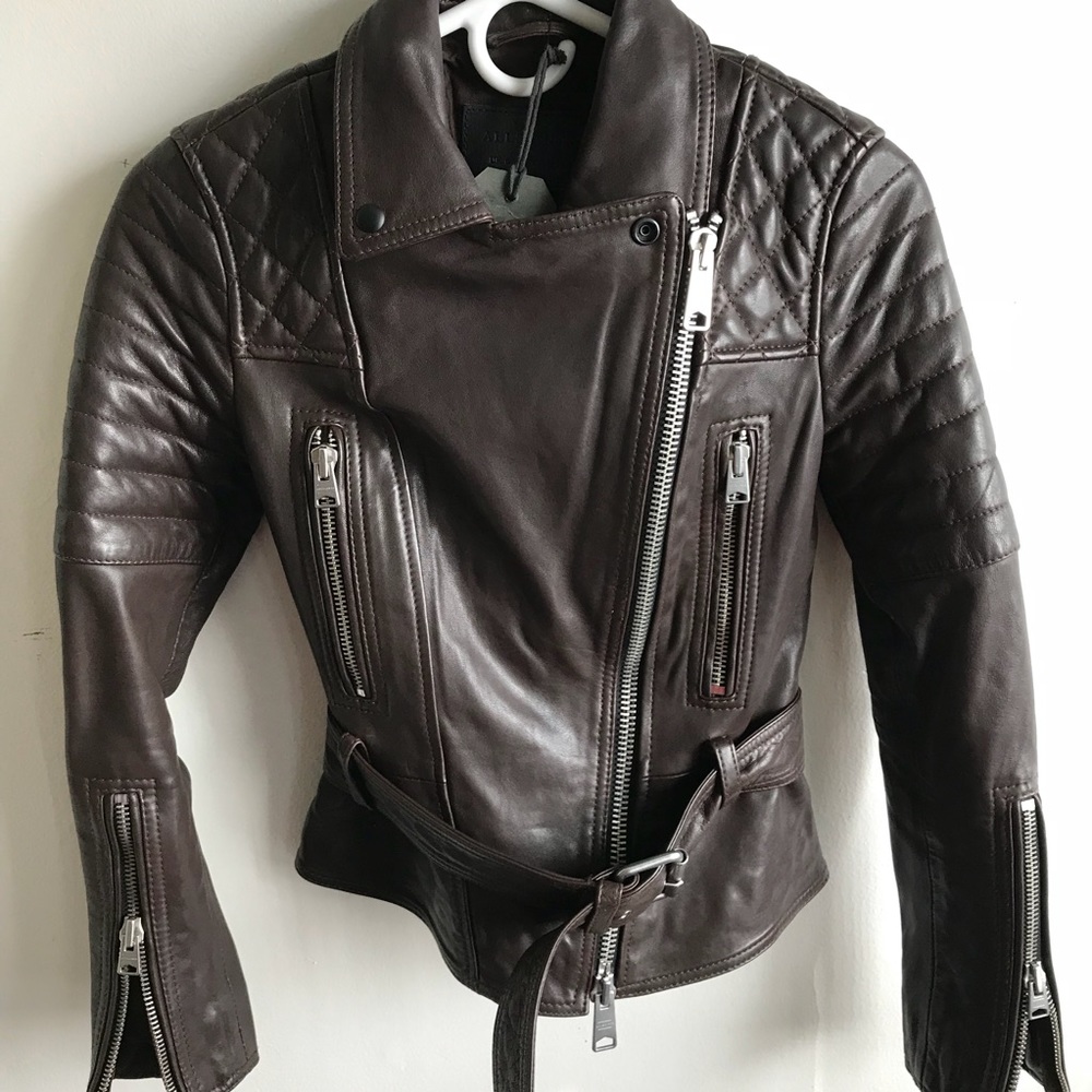 All Saints Leather Jacket. US Size 2. NWT